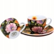 Dwie PORCELANOWE filiżanki 90 ml ze spodkami do KAWY ESPRESSO - ETNIC