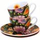 Dwie PORCELANOWE filiżanki 90 ml ze spodkami do KAWY ESPRESSO - ETNIC