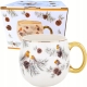 Duży PORCELANOWY Kubek baryłka 530 ml do KAWY HERBATY GRZAŃCA - Ptaszki