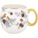 Duży PORCELANOWY Kubek baryłka 530 ml do KAWY HERBATY GRZAŃCA - Ptaszki