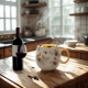 Duży PORCELANOWY Kubek baryłka 530 ml do KAWY HERBATY GRZAŃCA - Ptaszki