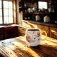 Duży PORCELANOWY Kubek baryłka 530 ml do KAWY HERBATY GRZAŃCA - Wiewiórki