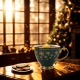 ŚWIĄTECZNY Porcelanowy Kubek Filiżanka do KAWY HERBATY 380 ml - ŚNIEŻYNKI
