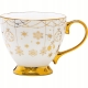 ŚWIĄTECZNY Porcelanowy Kubek Filiżanka do KAWY HERBATY 380 ml - BIAŁY ZŁOTY