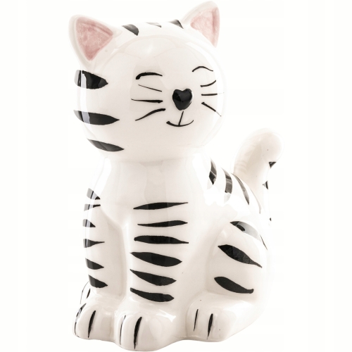 Duża dekoracyjna Ceramiczna SKARBONKA 17,5 x 14 x 10 cm Figurka - KOT KOTEK