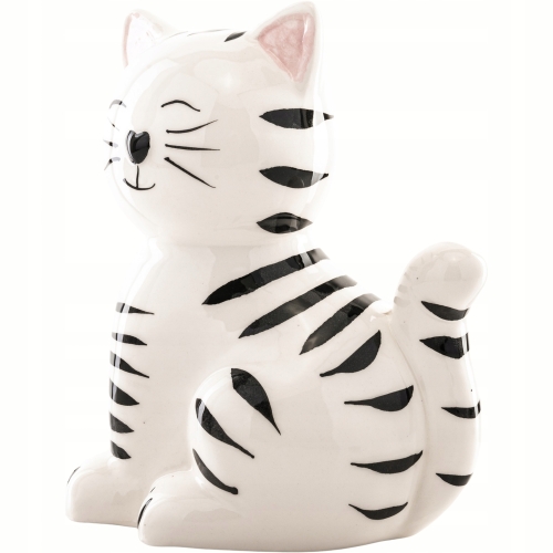 Duża dekoracyjna Ceramiczna SKARBONKA 17,5 x 14 x 10 cm Figurka - KOT KOTEK