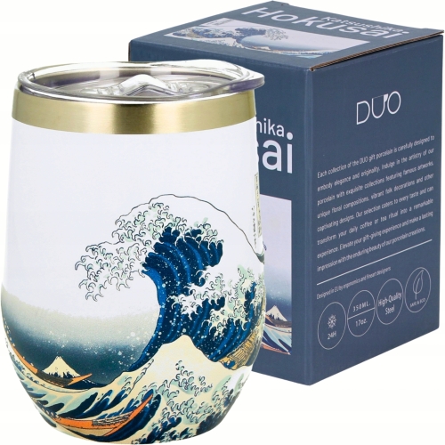 Kubek termiczny 330 ml Termos na KAWĘ HERBATĘ - THE GREAT WAVE by Hokusai
