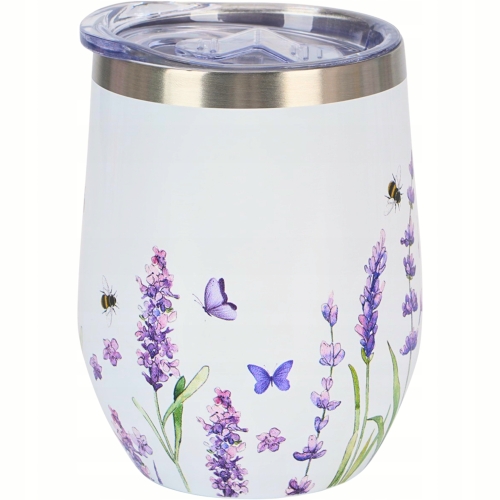 Kubek termiczny 330 ml Termos na KAWĘ HERBATĘ - Flower Classic LAVENDER