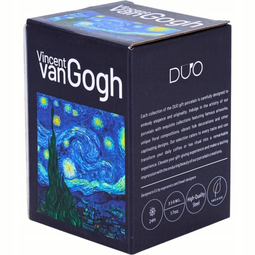 Kubek termiczny 330 ml Termos na KAWĘ HERBATĘ - STARRY NIGHT by Van Gogh