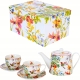 DWIE Porcelanowe Filiżanki 270 ml + Dzbanek 900 ml - Flower Classic KOLIBER