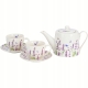 DWIE Porcelanowe Filiżanki 270 ml + Dzbanek 900 ml Flower Classic LAVENDER