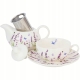 TEA FOR ONE Porcelanowy Dzbanek 350ml z filiżanką - Flower Classic LAVENDER