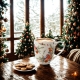 PORCELANOWY Kubek XXL 1000 ml do KAWY HERBATY na Święta - CHRISTMAS BIRDS