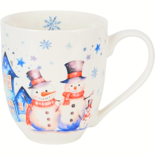 PORCELANOWY Kubek XXL 1000 ml do KAWY HERBATY na Święta - SNOWMAN BAŁWANEK