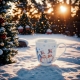 PORCELANOWY Kubek XXL 1000 ml do KAWY HERBATY na Święta - SNOWMAN BAŁWANEK