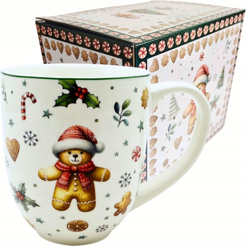PORCELANOWY Kubek XXL 1000 ml do KAWY HERBATY na Święta - CHRISTMAS CUTIES