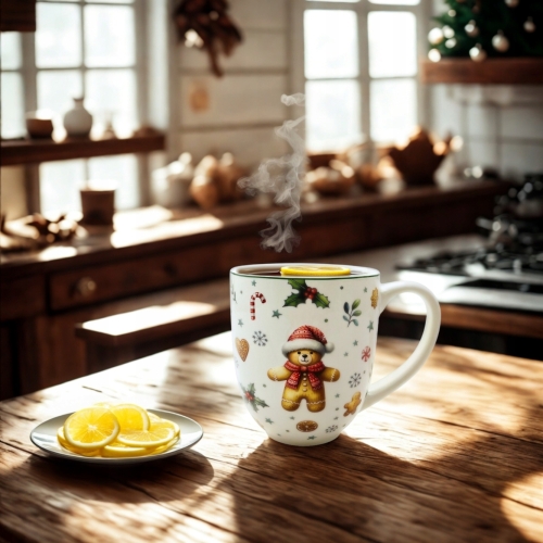 PORCELANOWY Kubek XXL 1000 ml do KAWY HERBATY na Święta - CHRISTMAS CUTIES