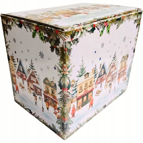 PORCELANOWY Kubek XXL 1000 ml do KAWY HERBATY na Święta - CHRISTMAS VILLAGE