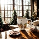 PORCELANOWY Kubek XXL 1000 ml do KAWY HERBATY na Święta - CHRISTMAS VILLAGE