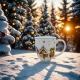 PORCELANOWY Kubek XXL 1000 ml do KAWY HERBATY na Święta - CHRISTMAS VILLAGE