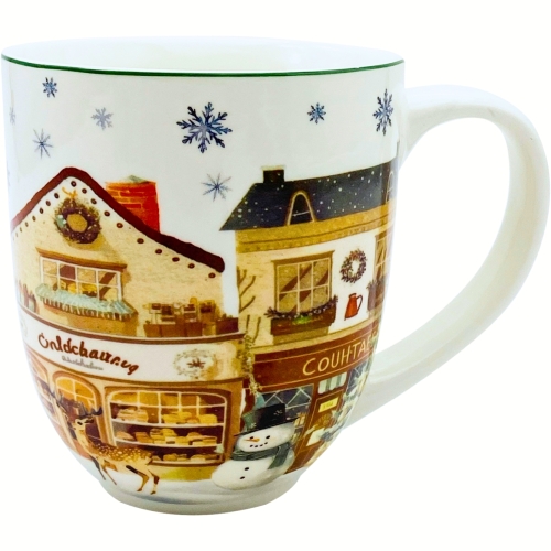 PORCELANOWY Kubek XXL 1000 ml do KAWY HERBATY na Święta - CHRISTMAS CITY