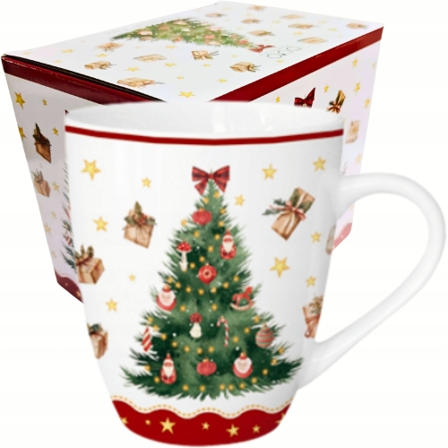 PORCELANOWY Kubek XXL 1000 ml do KAWY HERBATY na Święta - CHRISTMAS TREE