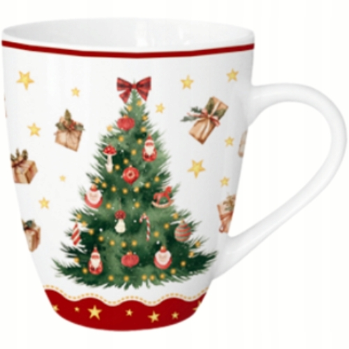 PORCELANOWY Kubek XXL 1000 ml do KAWY HERBATY na Święta - CHRISTMAS TREE