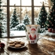 PORCELANOWY Kubek XXL 1000 ml do KAWY HERBATY na Święta SANTA CLAUS Mikołaj