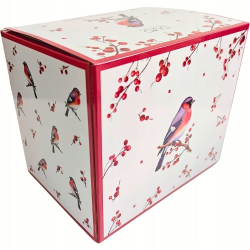 PORCELANOWY Kubek XXL 1000 ml do KAWY HERBATY na Święta - CHRISTMAS BIRDS