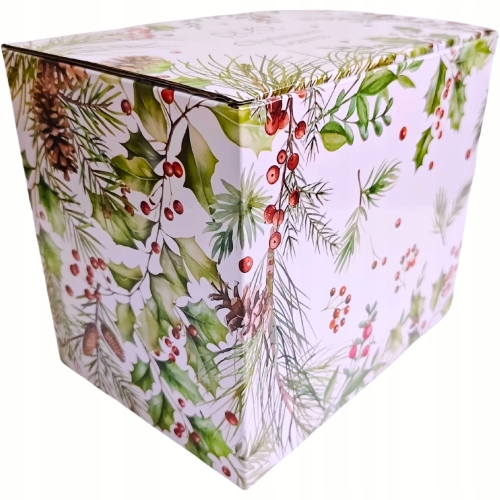 PORCELANOWY Kubek XXL 1000 ml do KAWY HERBATY na Święta - CHRISTMAS LEAVES