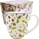 PORCELANOWY Kubek XXL 1000 ml do KAWY HERBATY na Święta - CHRISTMAS LEAVES
