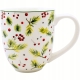 PORCELANOWY Kubek XXL 1000 ml do KAWY HERBATY na Święta - CHRISTMAS LEAVES