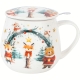 Kubek baryłka 430ml z Zaparzaczem do HERBATY ZIÓŁ - Święta CHRISTMAS CUTIES