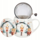 Kubek baryłka 430ml z Zaparzaczem do HERBATY ZIÓŁ - Święta CHRISTMAS CUTIES