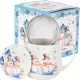 Kubek baryłka 430ml z Zaparzaczem do HERBATY ZIÓŁ na Święta SNOWMAN BAŁWAN