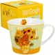 Duży PORCELANOWY Kubek XL 600 ml na KAWĘ HERBATĘ - SUNFLOWERS by Van Gogh