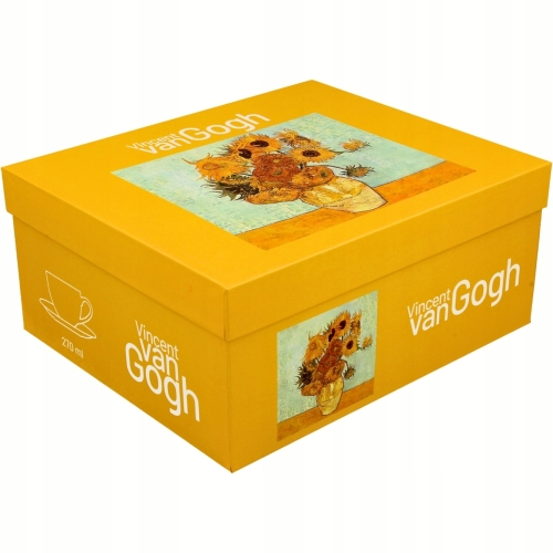 DWIE Porcelanowe Filiżanki 270 ml do KAWY HERBATY - SUNFLOWERS by Van Gogh