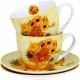 DWIE Porcelanowe Filiżanki 270 ml do KAWY HERBATY - SUNFLOWERS by Van Gogh