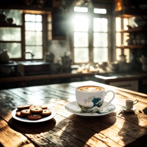 DWIE Porcelanowe Filiżanki 270 ml do KAWY HERBATY The GREAT WAVE by Hokusai