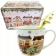 PORCELANOWY Kubek z metalowym zaparzaczem 460ml do HERBATY ZIÓŁ - na ŚWIĘTA