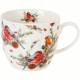PORCELANOWY Kubek z metalowym zaparzaczem 460ml do HERBATY ZIÓŁ - na ŚWIĘTA
