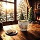 PORCELANOWY Kubek z metalowym zaparzaczem 460ml do HERBATY ZIÓŁ - na ŚWIĘTA