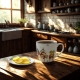 PORCELANOWY Kubek z metalowym zaparzaczem 460ml do HERBATY ZIÓŁ - na ŚWIĘTA