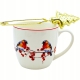 PORCELANOWY Kubek z metalowym zaparzaczem 460ml do HERBATY ZIÓŁ - na ŚWIĘTA