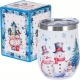 Na ŚWIĘTA Stalowy Kubek termiczny 330 ml Termos na KAWĘ HERBATĘ - SNOWMAN