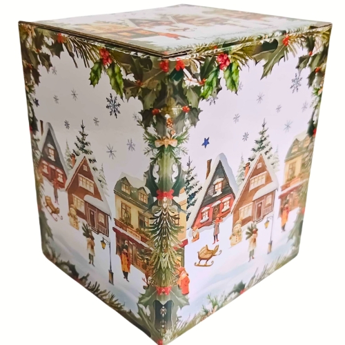 Porcelanowy Kubek 360 ml z Zaparzaczem do HERBATY ZIÓŁ - CHRISTMAS VILLAGE