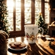 Porcelanowy Kubek 360 ml z Zaparzaczem do HERBATY ZIÓŁ - CHRISTMAS VILLAGE