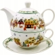 Na Święta TEA FOR ONE Dzbanek 350 ml z filiżanką - CHRISTMAS VILLAGE WIOSKA