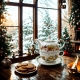 Na Święta TEA FOR ONE Dzbanek 350 ml z filiżanką - CHRISTMAS VILLAGE WIOSKA