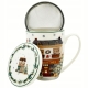 Porcelanowy Kubek 360 ml z Zaparzaczem do HERBATY ZIÓŁ - CHRISTMAS CITY